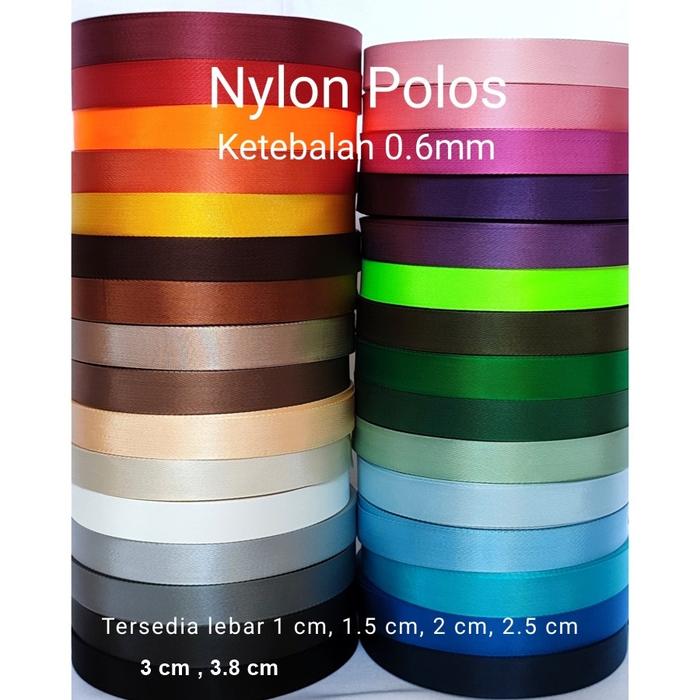 Webbing 1cm Nylon Polos ketebalan 0.6mm (meteran)
