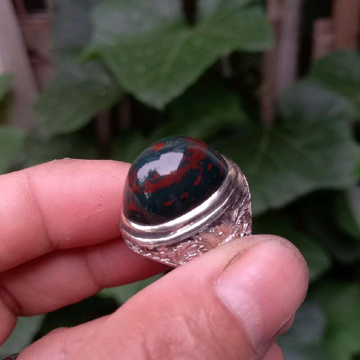 Cincin Akik bloodstone nogosui klasik pamor puser bumi merah jebret