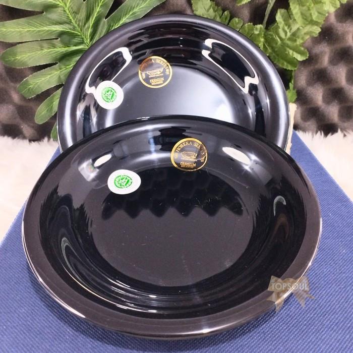 HITAM Piring Lontong 8 Inch Horeka Bulat Melamine Golden Dragon P6208
