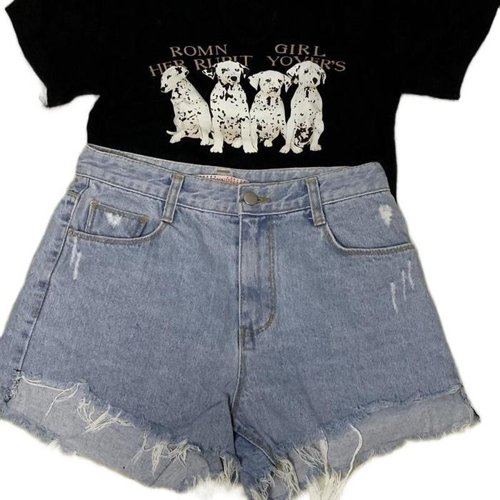 Celana Pendek Jeans Wanita High Waist Thrift Original Kondisi Bagus