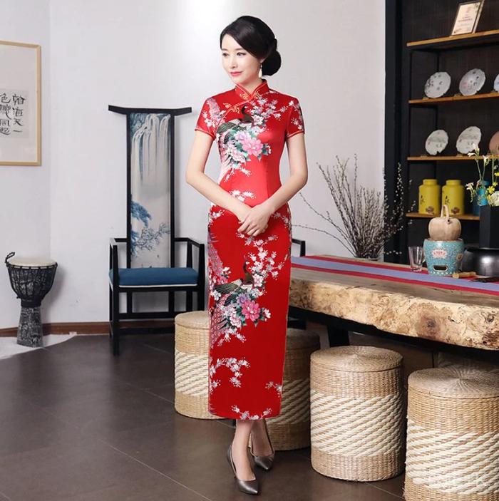 Baju Cheongsam Wanita Gaun Cheongsam Baju Cina Span