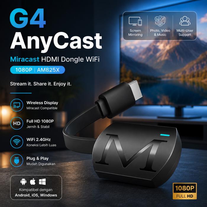 Cahaya Bundaran | AnyCast Miracast HDMI Dongle WiFi | AnyCast HDMI Dongle WiFi | AnyCast 1080p Strea