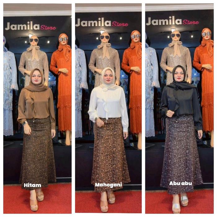 Jamila Store Rok Macan 825180 Hitam Mahogani Abu Abu Model Terbaru