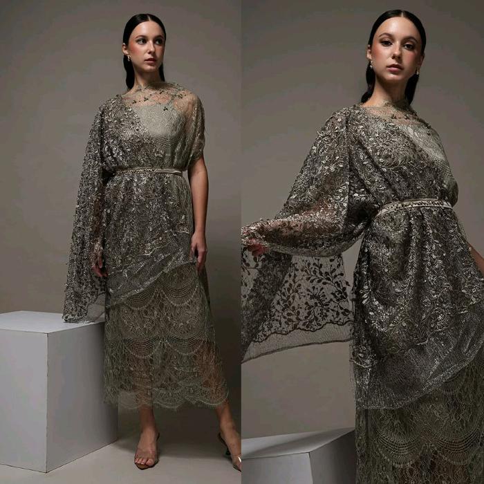 Dress Hijau | Drese Hijau Army | Long Dress Hijau | Dress Pesta | Dress Premium | Dress Brokat | Dre