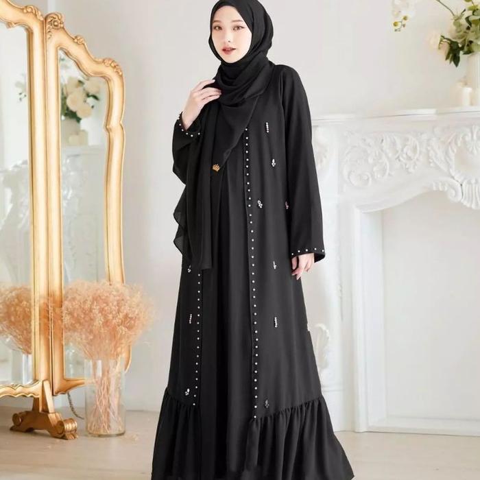 Abaya Syahira Set Abaya Syar'i Abaya Set Arab Abaya Set Ceruty Babdoll Abaya Set Mutiara Abaya Set M