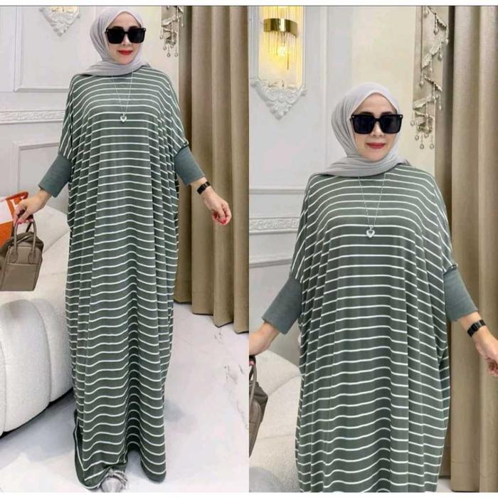 gamis muslim batwing kaftan salut jumbo kaos knit rajut import Ap