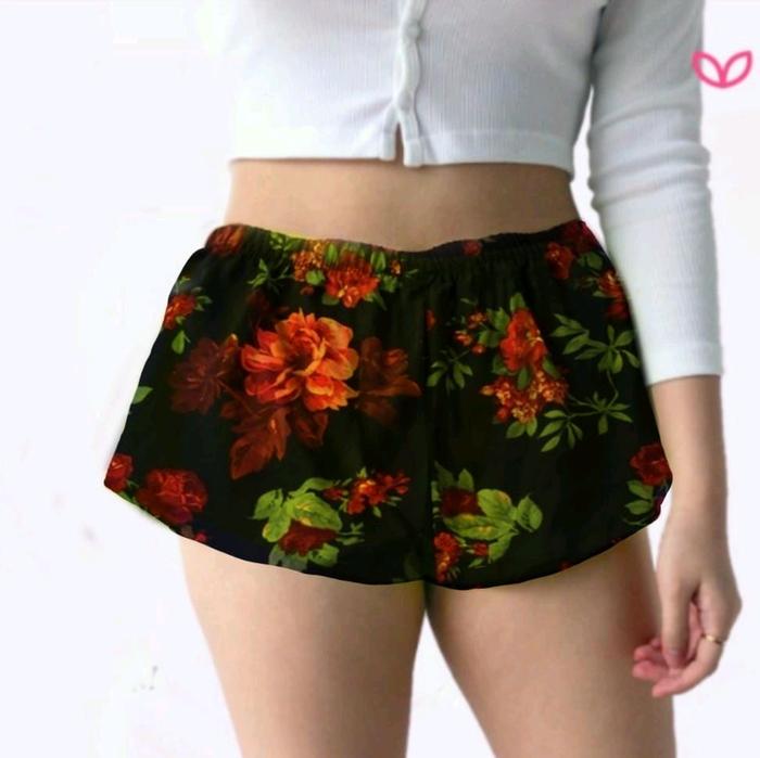 HOTPANTS WANITA SIZE L EDISI MOTIF CELANA TIDUR GEMES | Katun Rayon Pendek Dewasa | Motif Random Gro