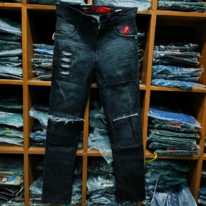 celana jeans ripped panjang pria Nyaman Slimfit celana gangster