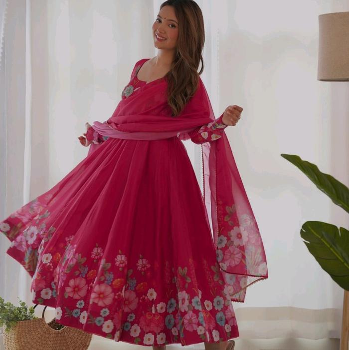 Po Baju Anarkali india set dupatta dan celana size XS -XXL