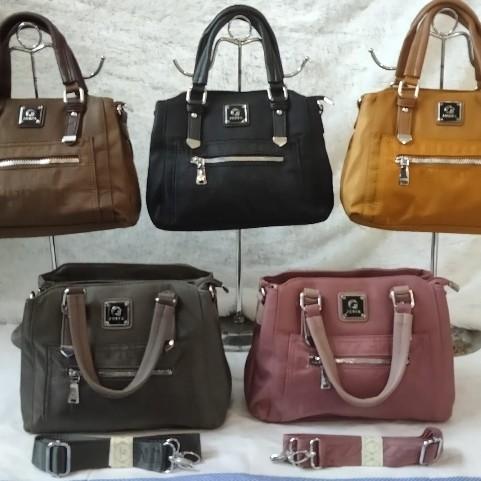 TAS TOTE BAG JUNFA KUALITAS BAGU 3 RUANG Pink Hitam Totebag Wanita Kulit