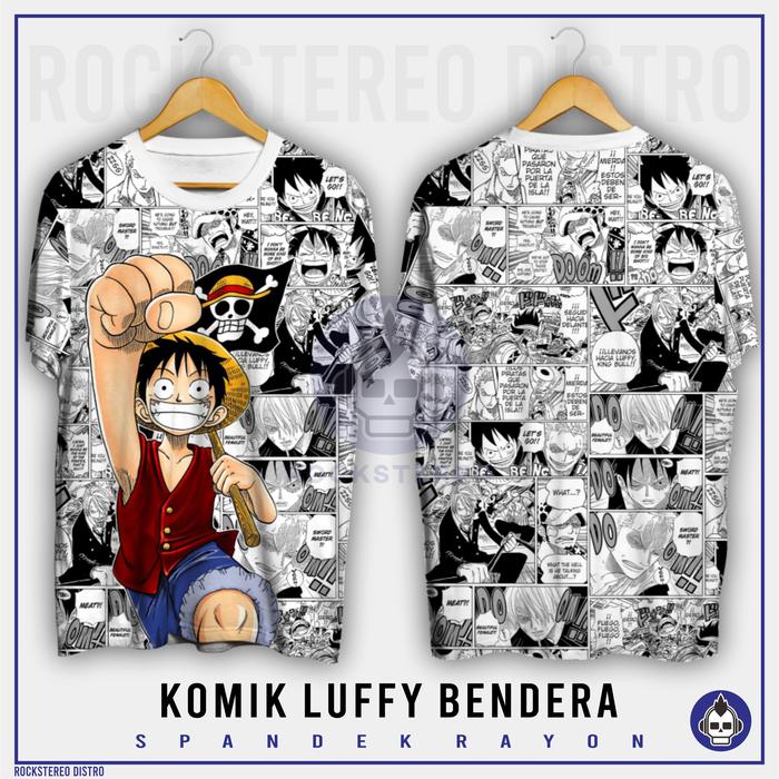 KAOS KOMIK ANIME LUFFY / GOJO / BORUTO / YUJI / TANJIRO / MEGUMI / ATSAN ANAK / BAJU ANIME FREE STIC