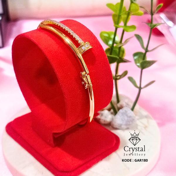 Gelang Bangle KN Model Paku Perhiasan Lapis Emas