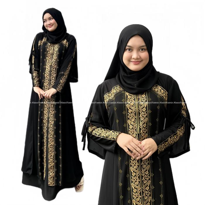 Abaya Yasmin ~ Abaya Hitam 465 - Gamis Wanita Abaya Hitam / Gamis Hitam Umroh / Abaya Hitam Turkey /