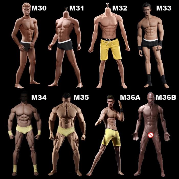 TBLeague M30 M31 M32 M33 M34 M35 M36 1/6 Male Suntan Skin Seamless Muscular Body 12'' Super Flexible