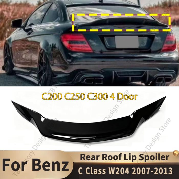 4 Door for Mercedes Benz C Class W204 C200 C250 C300 2007-2013 Rear Trunk Spoiler Wing Lip Splitter 