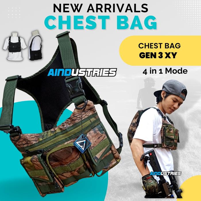 Tas Rompi Dada Army Berburu Camo Tactical Chest Bag Multifungsi Depan Dada