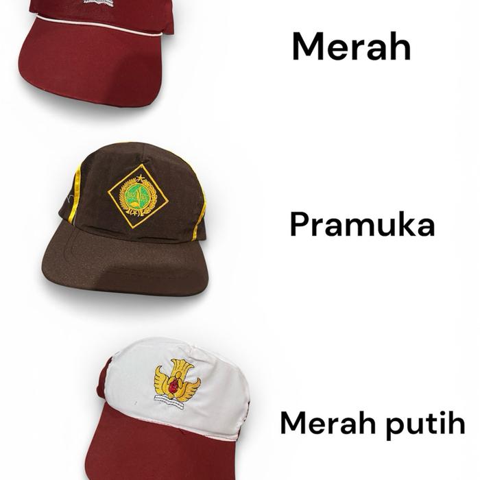 Topi Merah Pramuka dan Merah Putih - Model Terbaru