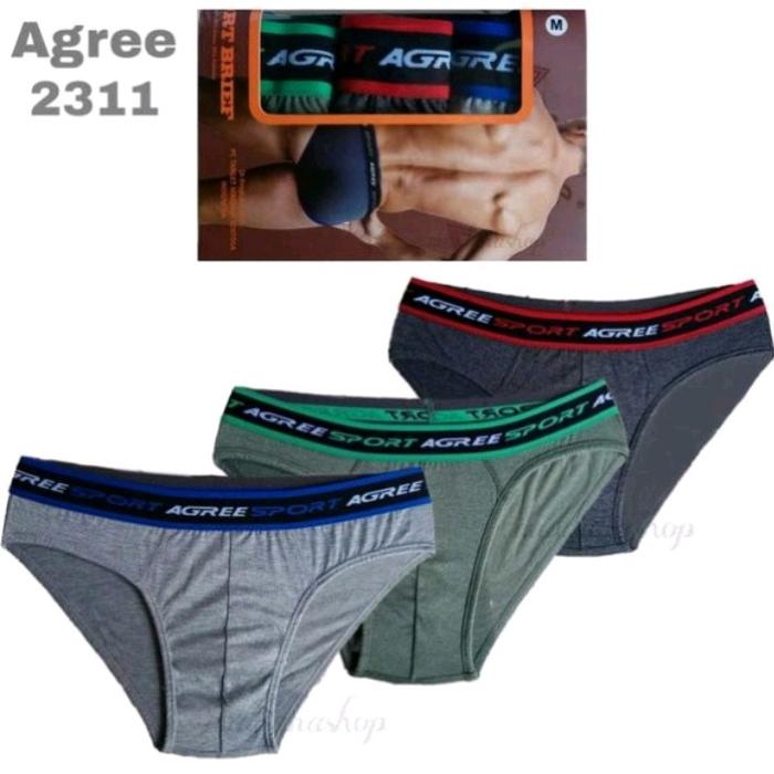 1 LUSIN CD PRIA AGREE SPORT 2311 Termurah | Celana dalam agree pria dewasa bahan katun karet pinggan