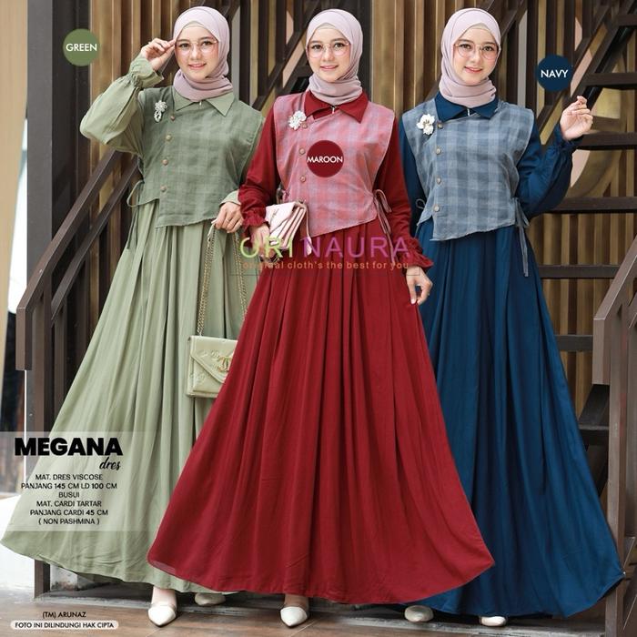 Megana Dress Hijab Wanita Muslimah Mat Dress Viscose Panjang 145 CM Ld 100 CM Bahan Nyaman Harga Ter