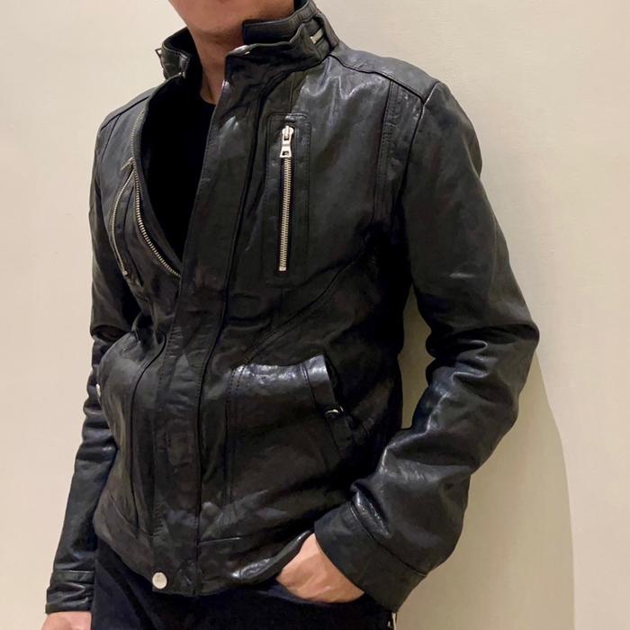 Leather Jacket Jaket Kulit Domba Italy Casual Slim Second Preloved