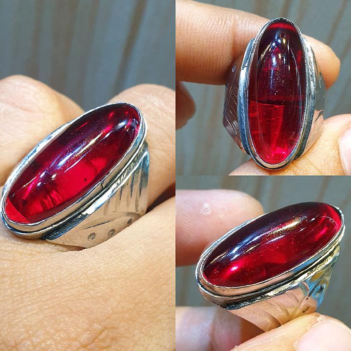 cincin merah siam pandan ring monel