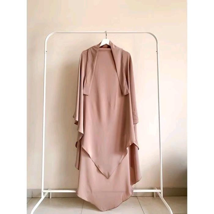 French Khimar wolfis grade A Kerudung Syari Jilbab Wanita Muslim Instan