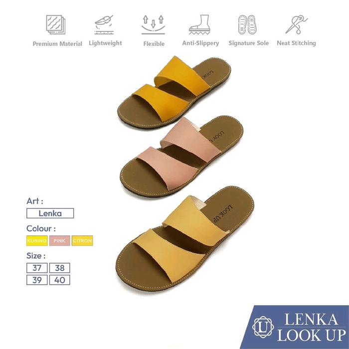 LENKA Look Up Sandal Wanita Sandal Flat Teplek Ban 2 Flat Color Series Selop Sendal Shoes