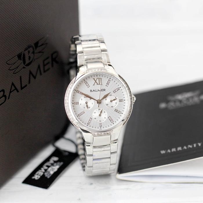 Jam tangan Wanita Balmer 7945 Tali rantai silver original Stainless