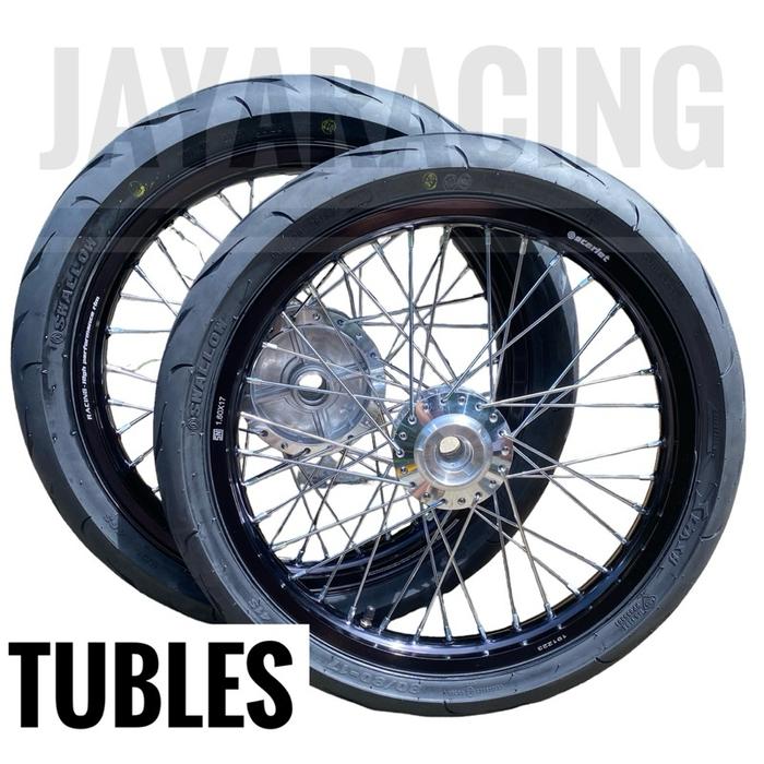 VELG SCARLET MODEL TK JAPAN SET BAN DONAT TUBLES ROAD RACE SUZUKI SATRIA FU VELG SUDAH STELL