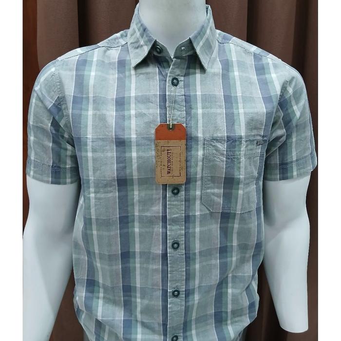 Kemeja Pria Watchout Original Katun Kotak-Kotak S-2XL