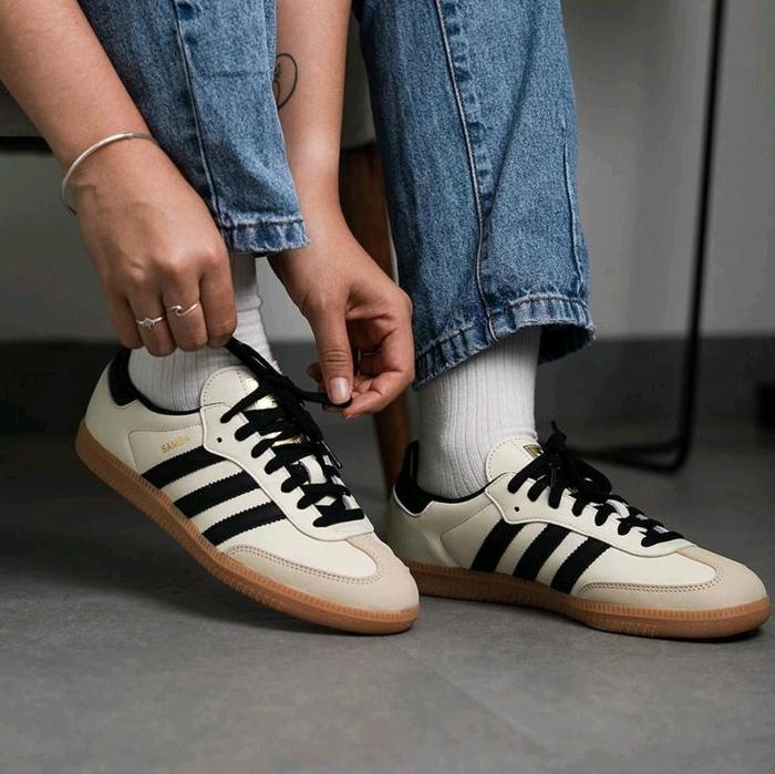 sepatu casual adidas samba og cream black gum original bnwb