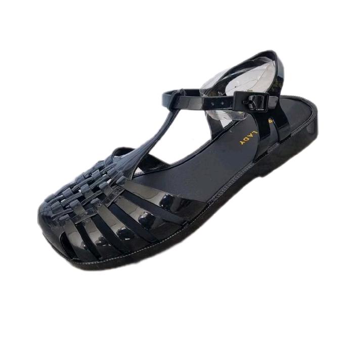 ZARA Sandal Gladiator Wanita Hitam Bahan PVC Ringan Nyaman Alas Empuk Size 37-41 Harga Terjangkau Po