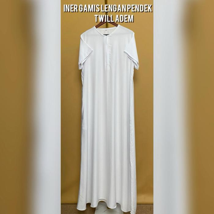 Iner gamis lengan pendek bahan rayon twill adem jumbo
