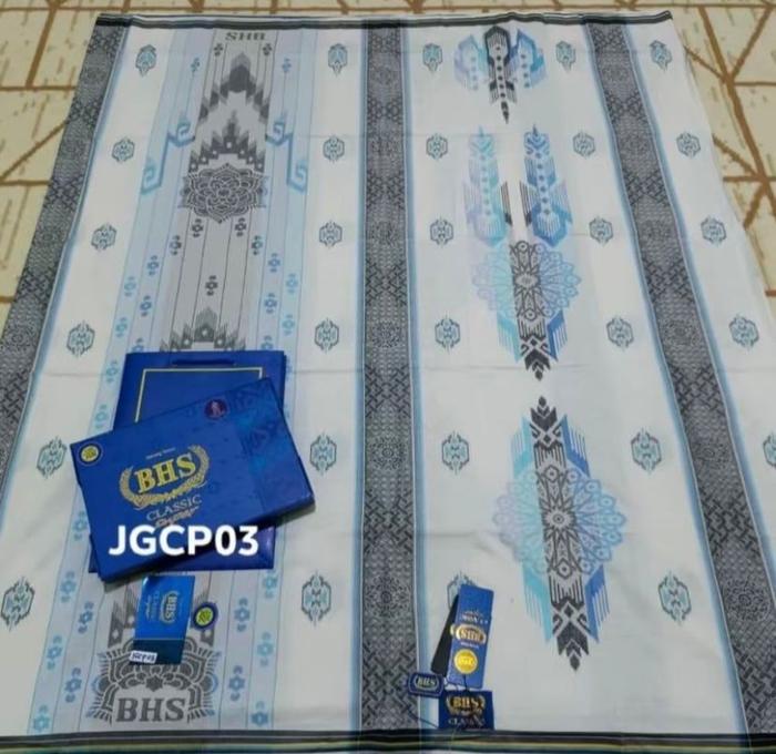 PROMO !!!! SARUNG BHS CLASIC PUTIH Gold SKT DAM/BRL/RTM//SRM SONGKET SARUNG PRIA DEWASA