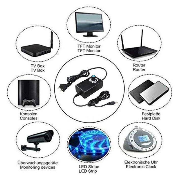 Adjustable Adaptor 3V-24V AC DC 2A 5V 12V 24 V Adaptor Dimmer Switchin Power Supply Adjustable