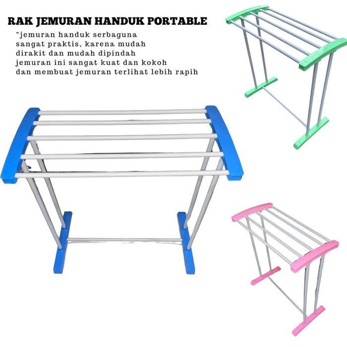 COD Jemuran Handuk Rak plastik Handuk / gantungan jemuran handuk portable Anti Karat