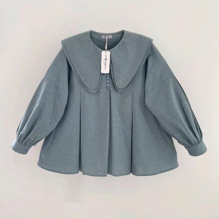 Jasa Gestun, Blouse Wanita Korean Kerah Peterpan Tumpuk | Eclemix