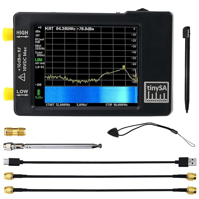 Upgraded TinySA Spectrum Analyzer,MF/HF/VHF UHF Input for