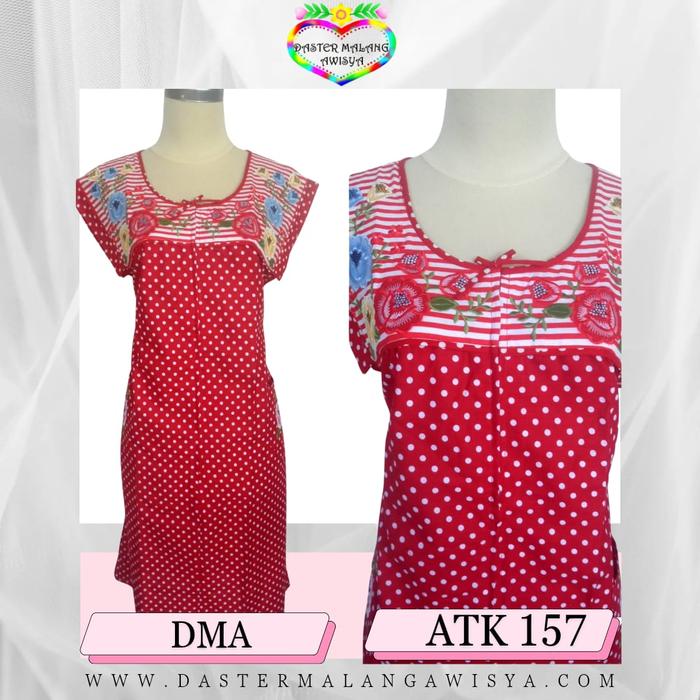 ATK 157 L - Daster Katun Bordir Malang Awisya Tangan Kecil