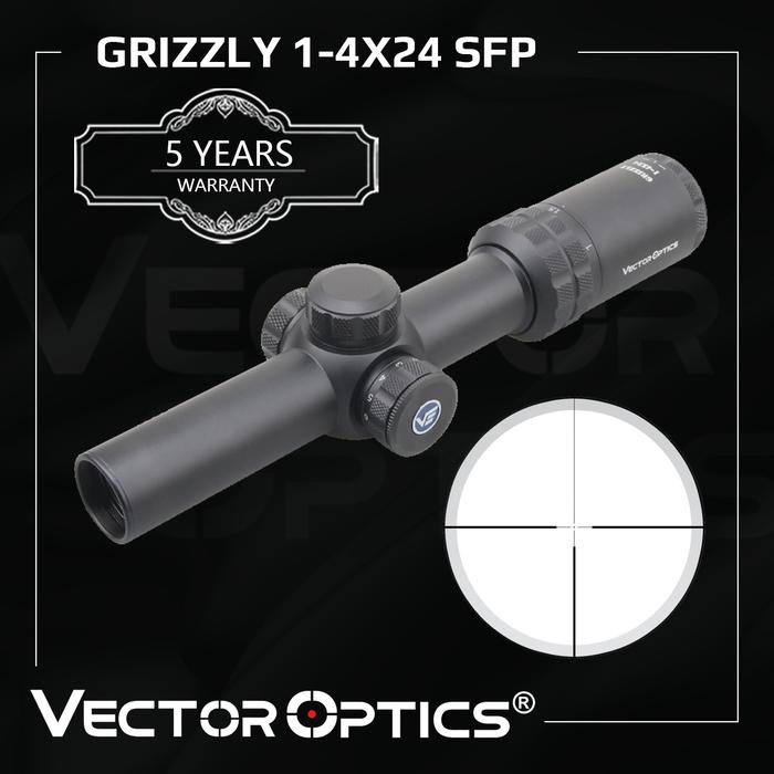 Vector Optics Grizzly 1-4x24 Hunting Riflescope With Zero Re-set