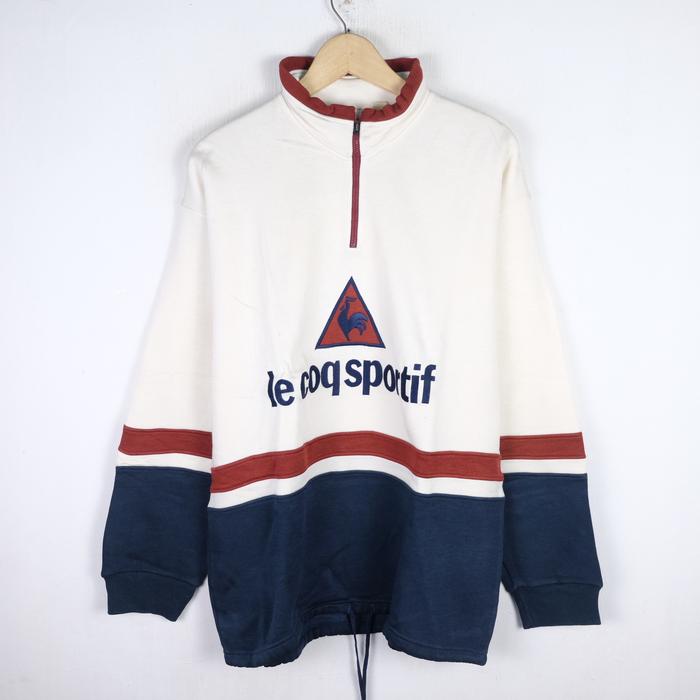 CREWNECK VINTAGE LE COQ SPORTIF HALFZIP SWEATER CN88 SIZE L