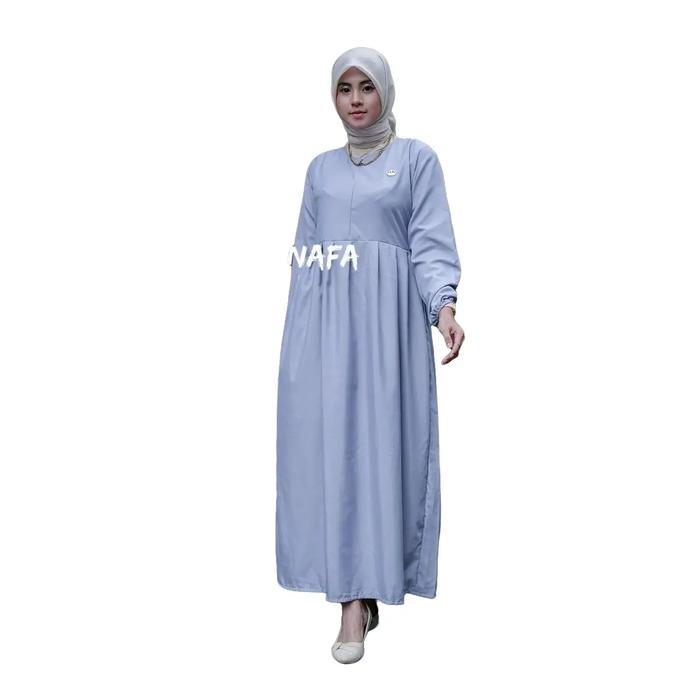 MALAYA DRESS gamis polos busui frenly BATIK NAFA Santai Polos Muslim Katun Wanita Variasi gamis  wan