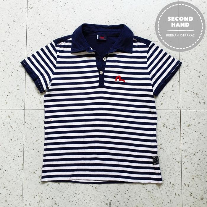 Baju Kaos Polo Wanita Anak Evisu / Size M - LD 45 cm / Second Hand