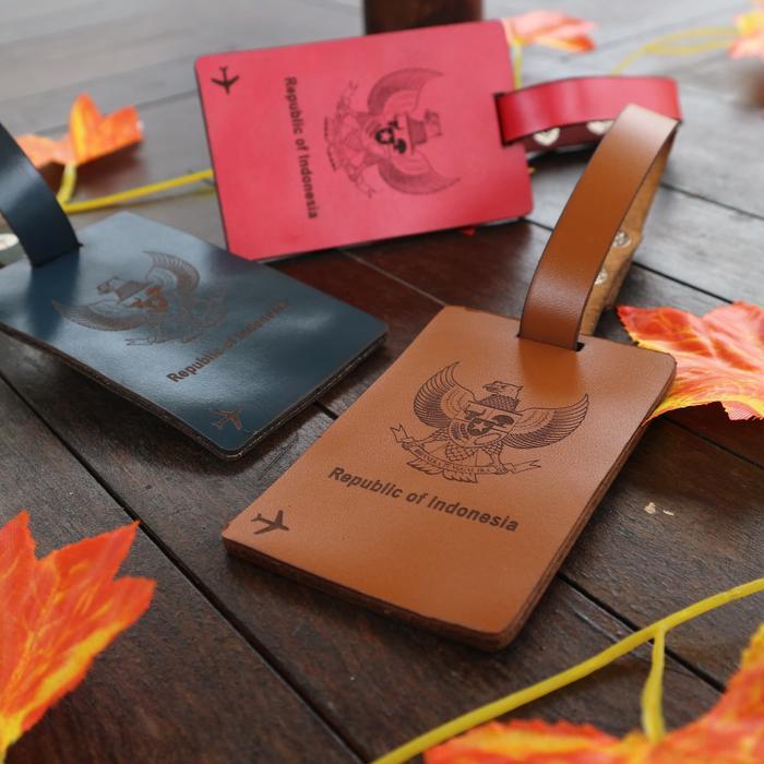 Luggage Tag Kulit Asli - Tag Koper - Penanda Koper