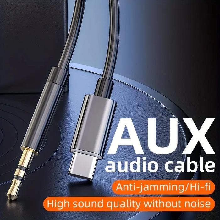 USB Type C To 3.5mm Head Jack Audio Aux Splitter Cable Car Speaker Headphone Headset Adapter For And