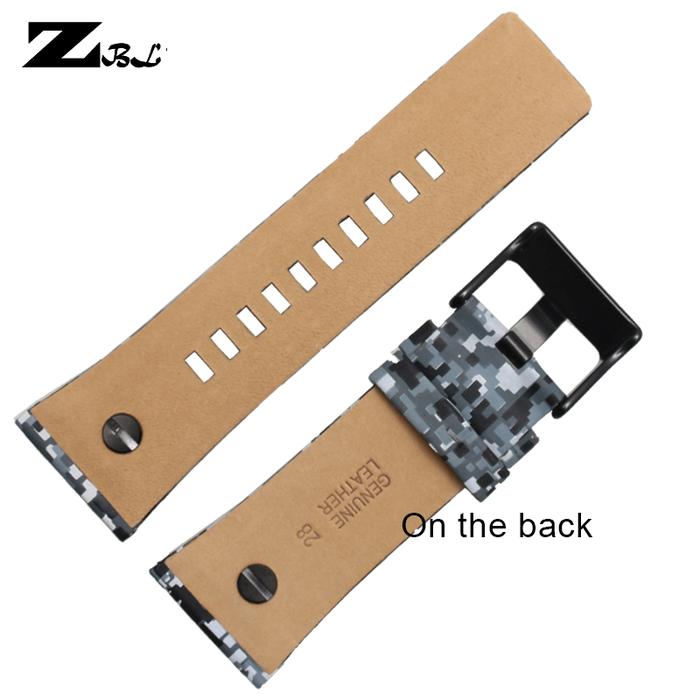 28mm bracelet leather watch strap color watchband for watches band with nail DZ7311/7314/7332/7348 w