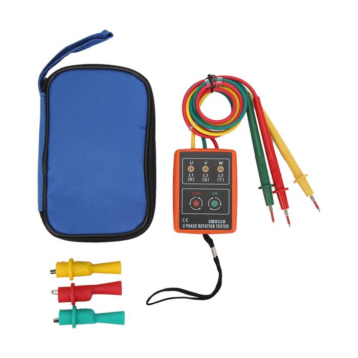 3 Phase Rotation Meter AC 60~600V 3 Phase Rotation Tester with Clip