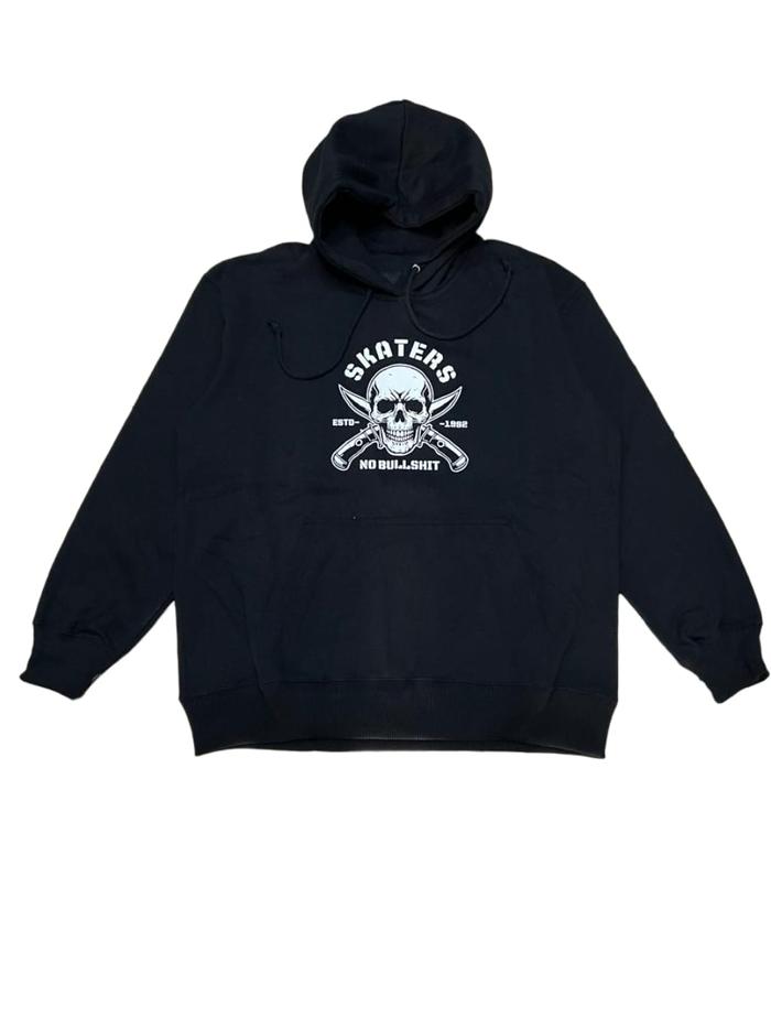FL SKATERS SKULL HOODIE BLACK YH010