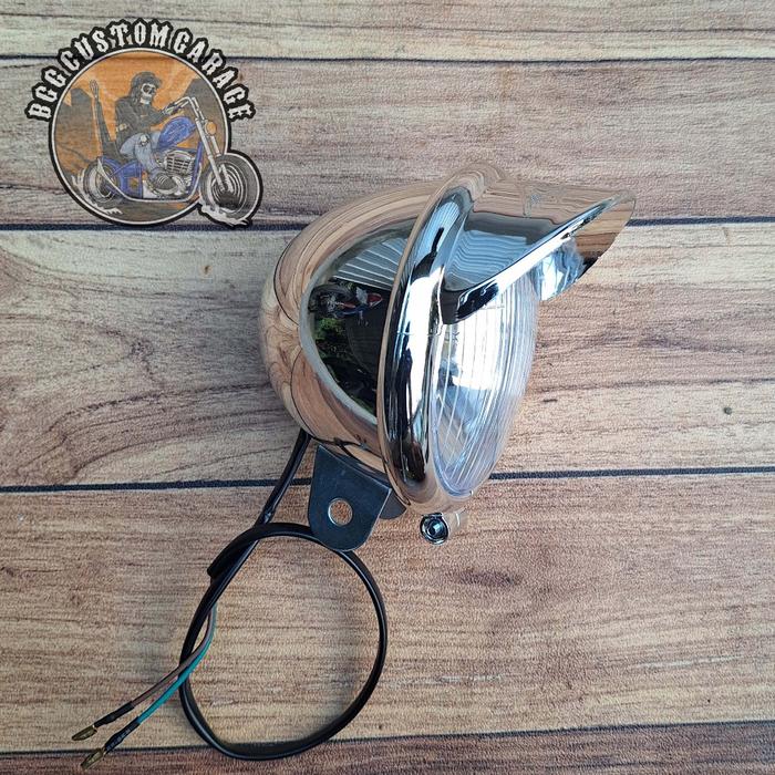 Headlamp Topi Bulat . Lampu Pet Bulat . Lampu motor classic . Foglamp Klasik