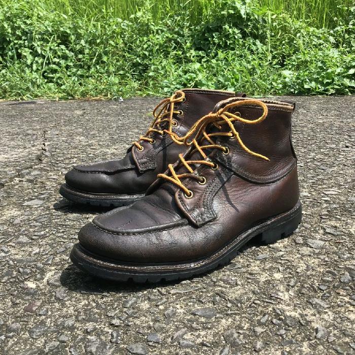Moctoe Moc Toe Vibram Made in Italy Vintage Heritage Leather Welt Welted Work Rugged Boots bukan Red